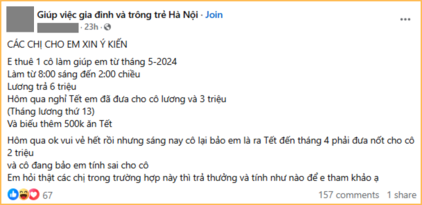 Tết chuyển tiền lương thưởng mang lại giúp vấn đề  ngày sau nhấn tin nhắn xin  nghỉ ngơi khóc ko thành tiếng mệt mỏi vô cùng