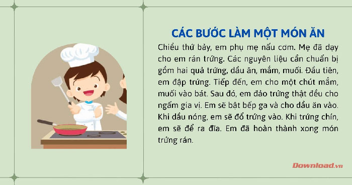 Viết đoạn văn nêu các bước làm một món ăn uống  mẫu